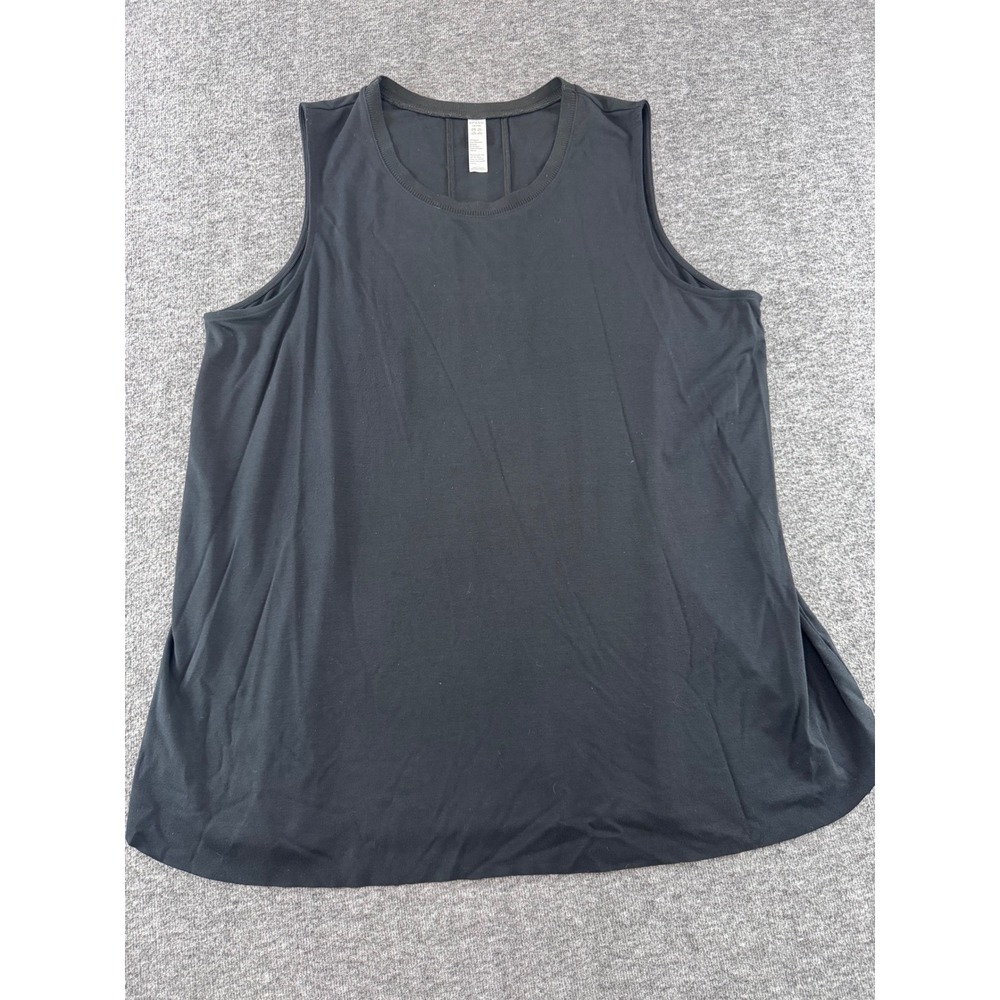 Spanx Womens Black Sleeveless Crew Neck Tank Top Relaxed Fit Plus Size 1X/1TG